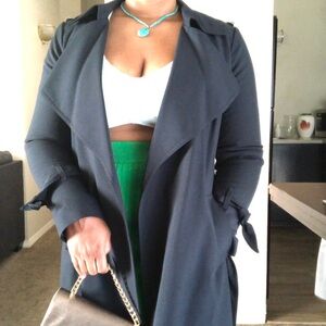 MICHAEL KORS Mid-length Trench coat in navy blue